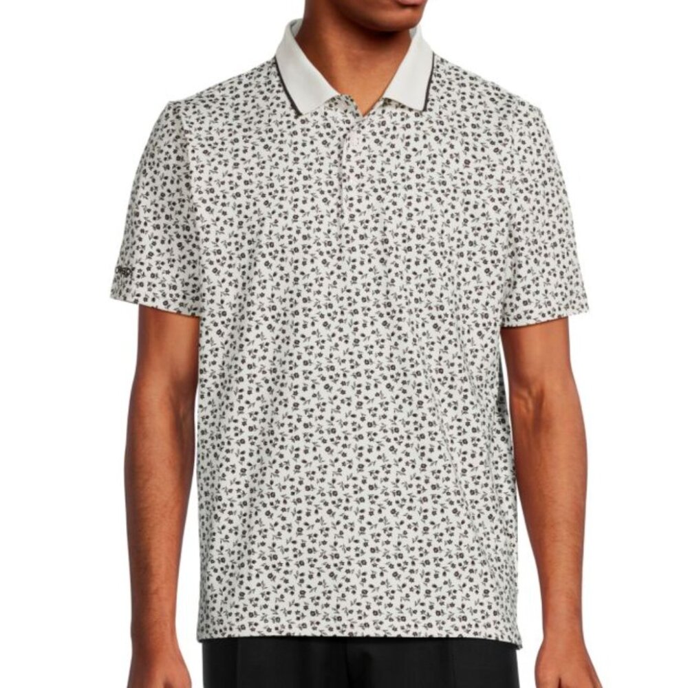 Bonobos Justin Rose Performance Polo Shirt Mens XL Standard Fit White Floral